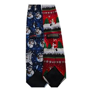 Hallmark Festive Snowman Ties - Blue and Red